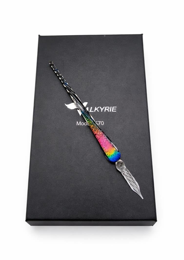 Valkyrie Gökkuşağı Cam Kalem Seti 12 Renk Mürekkep Hediyeli – Kristal Dip Pen Kaligrafi, Sanat ve Hobi Kalemi