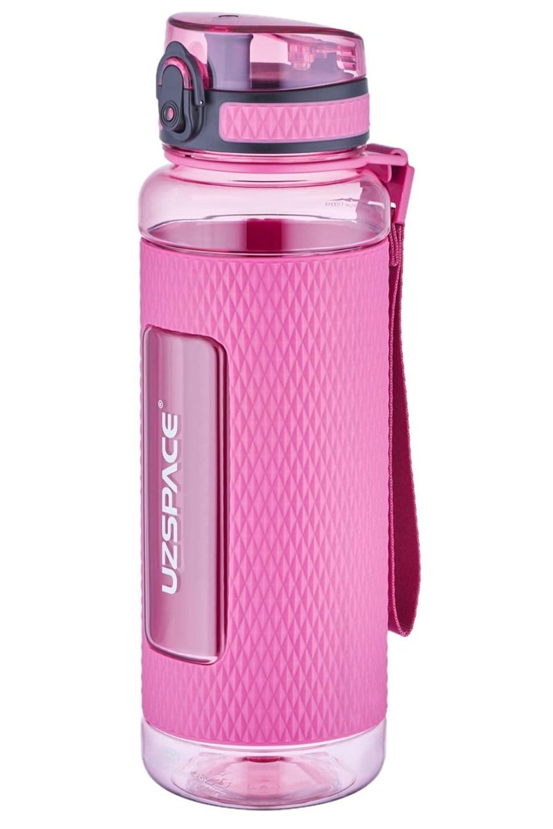 UZSPACE Büyük Boy 28 cm 1000 ml 1 litre Tritan Su Matarası 14 Renk FiftyFifty Softtouch Mor