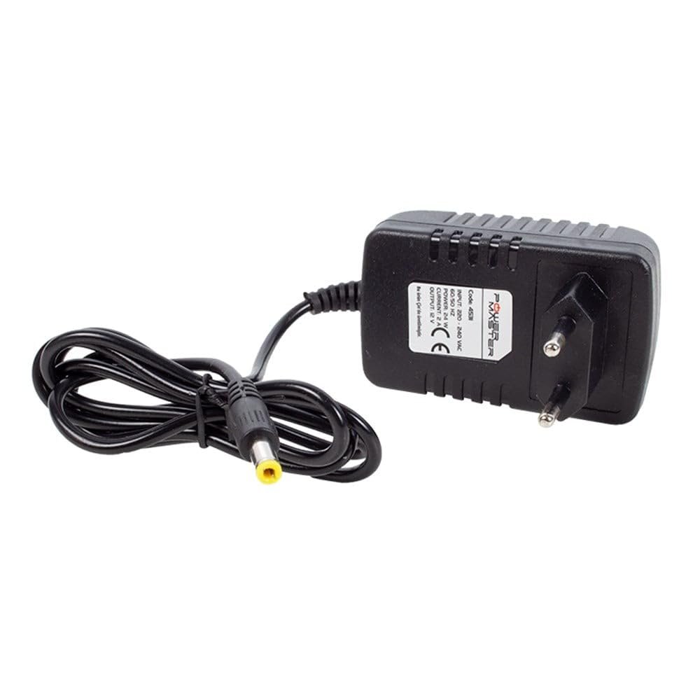 POWERMASTER PM-4531 12 VOLT - 2 AMPER PLASTİK KASA PRİZ TİPİ ADAPTÖR 5.5 * 2.5 UÇ * MİNİ CİHAZ ADAPT