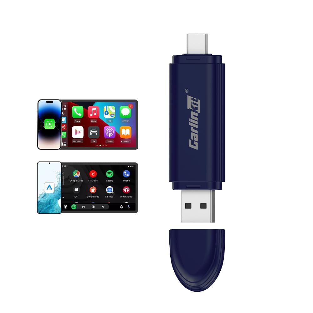 Carlinkit Mini SE Pro Kablosuz CarPlay Adaptörü/Kablosuz Android oto Adaptörü, Yüksek Dereceli Dayanıklılık, USB-C/A Evrensel Araç Adaptörü iOS/Android için