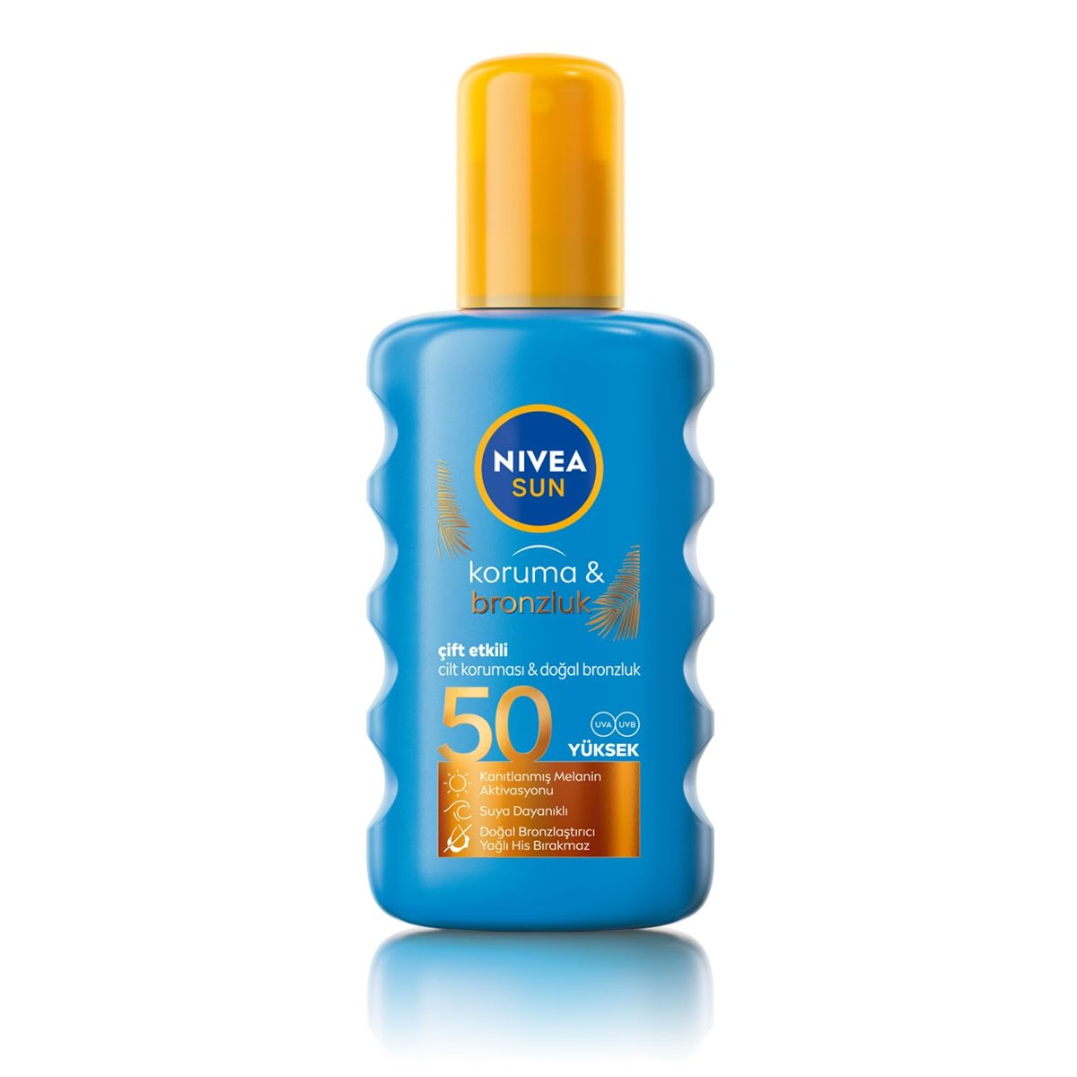 NIVEA SUN SPF50 Koruma Ve Bronzluk Güneş Spreyi 200ml, Doğal Bronzluk, Suya Dayanıklı,Melanin