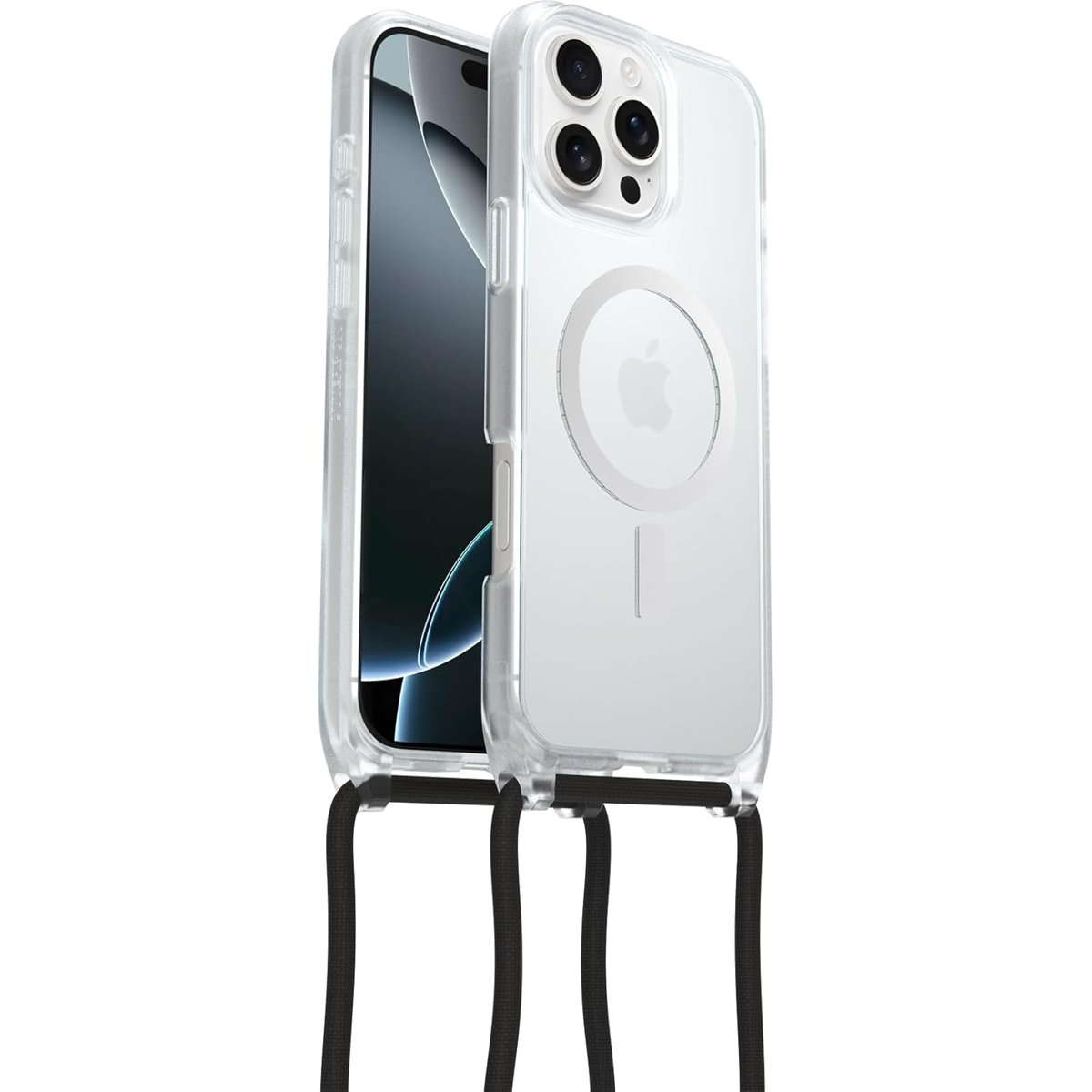 OtterBox iPhone 16 Pro Max Uyumlu MagSafe'li React Kolye Kılıfı, Ayarlanabilir ve Çıkarılabilir Cep Telefonu Zincirine Sahip Ultra İnce, Koruyucu Kılıf, Şeffaf