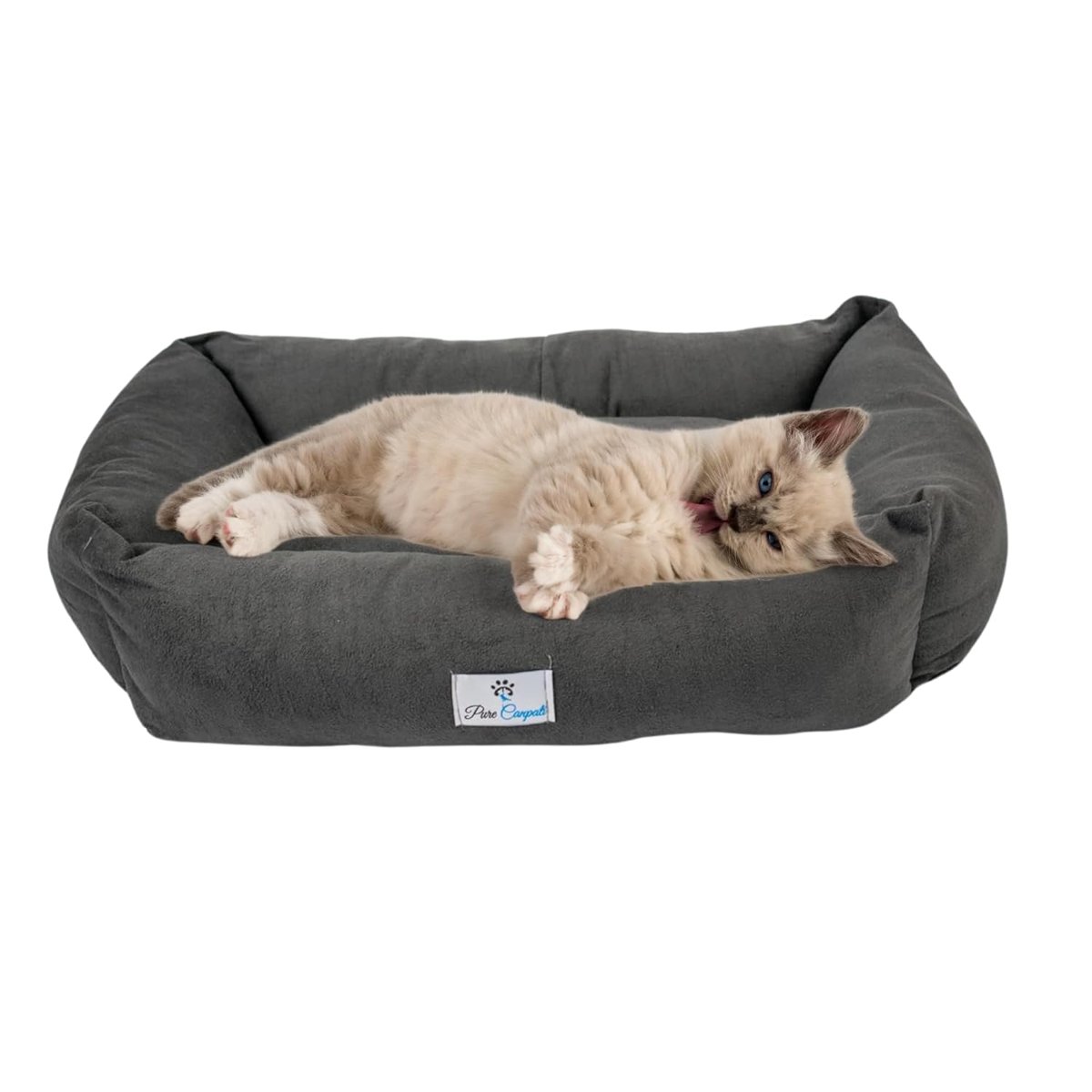 PureCanpati Kedi Yatağı, Küçük Irk Köpek Yatağı 55 cm X 40 cm Antrasit Renk