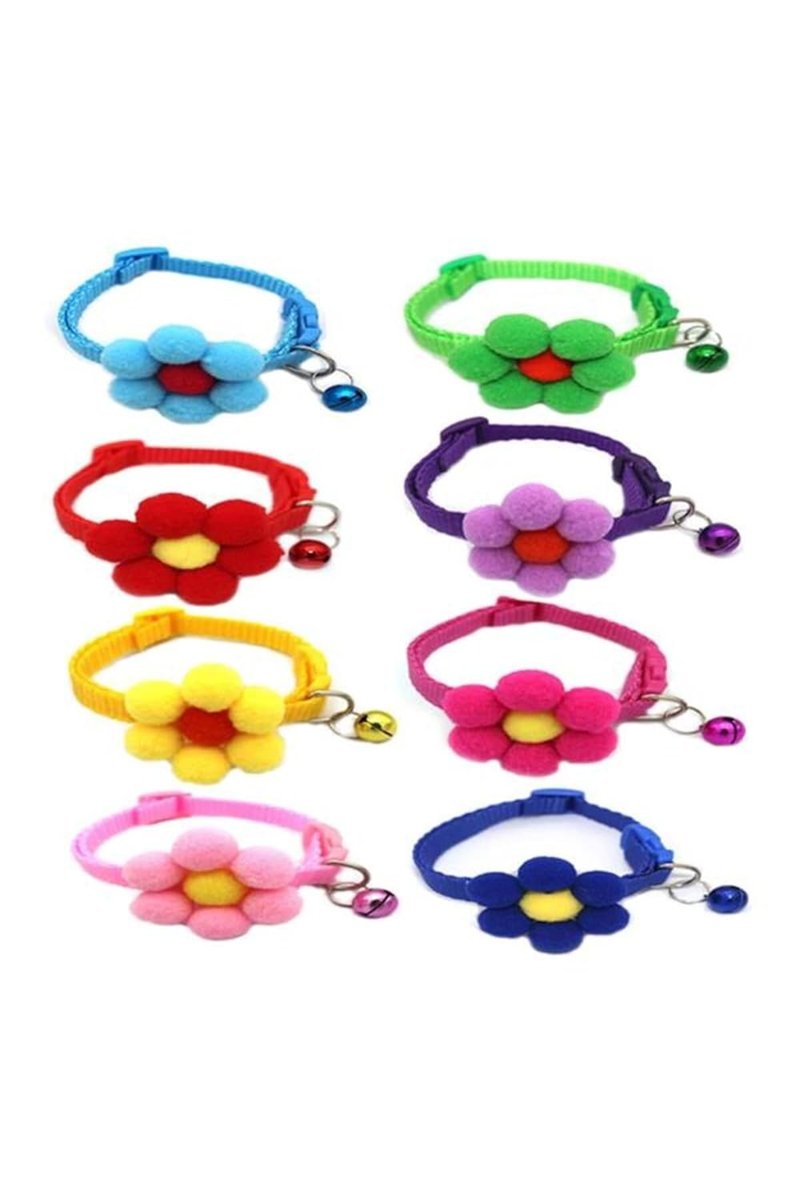 Glipet Ponpon Çiçekli Kedi Boyun Tasması 19x1 Cm Kırmızı