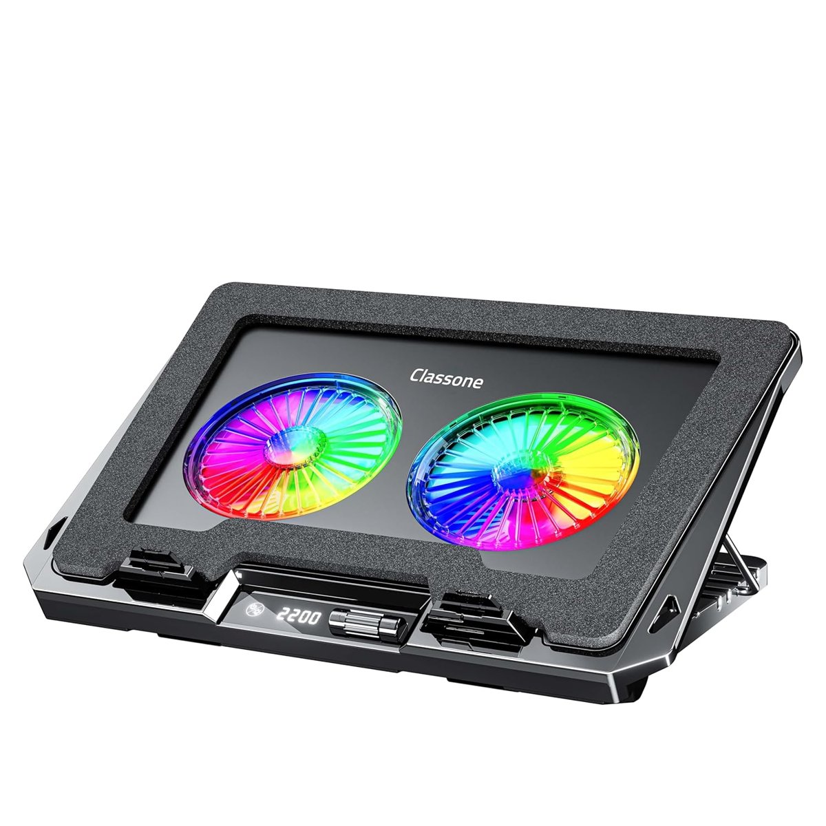 Classone GT102 Gaming Laptop Soğutucu, 2200rpm, Rgb Işıklı, Led Display, Notebook Soğutucu Stand