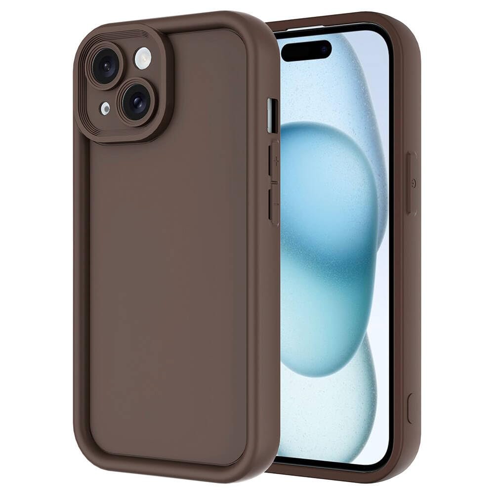 Spia Apple iPhone 13 ile Uyumlu Kılıf Kahverengi Kamera Korumalı Tage Kapak (Apple iPhone 13 ile Uyumlu, Kahverengi)