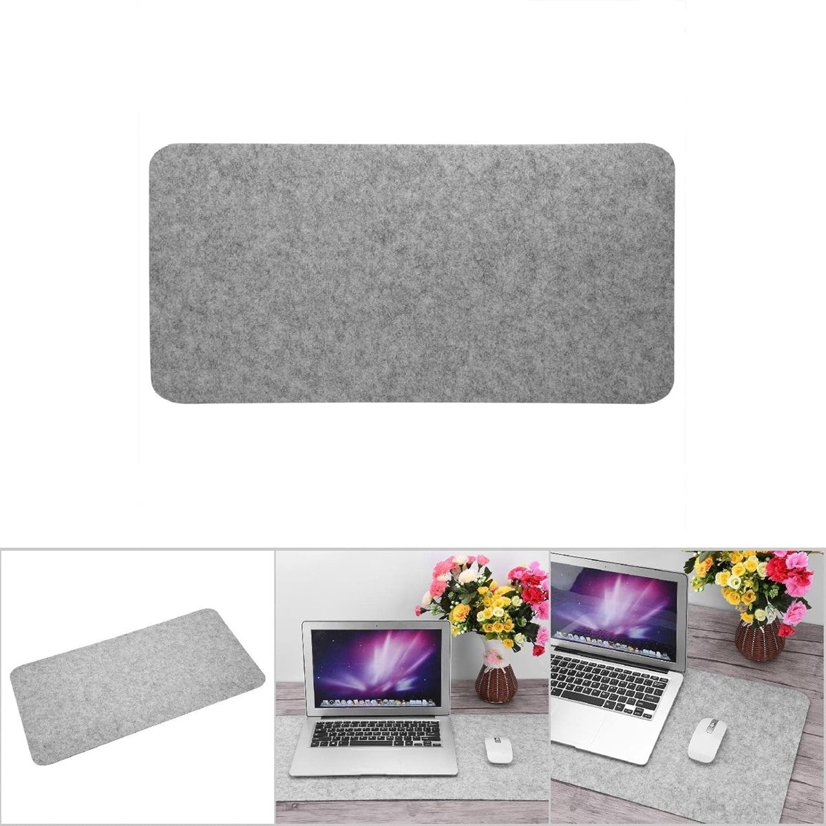 Orret Home 100x50 cm Büyük Keçe Masa Pedi – Kaymaz Anti-Statik Bilgisayar ve Klavye Altlığı, Ofis ve