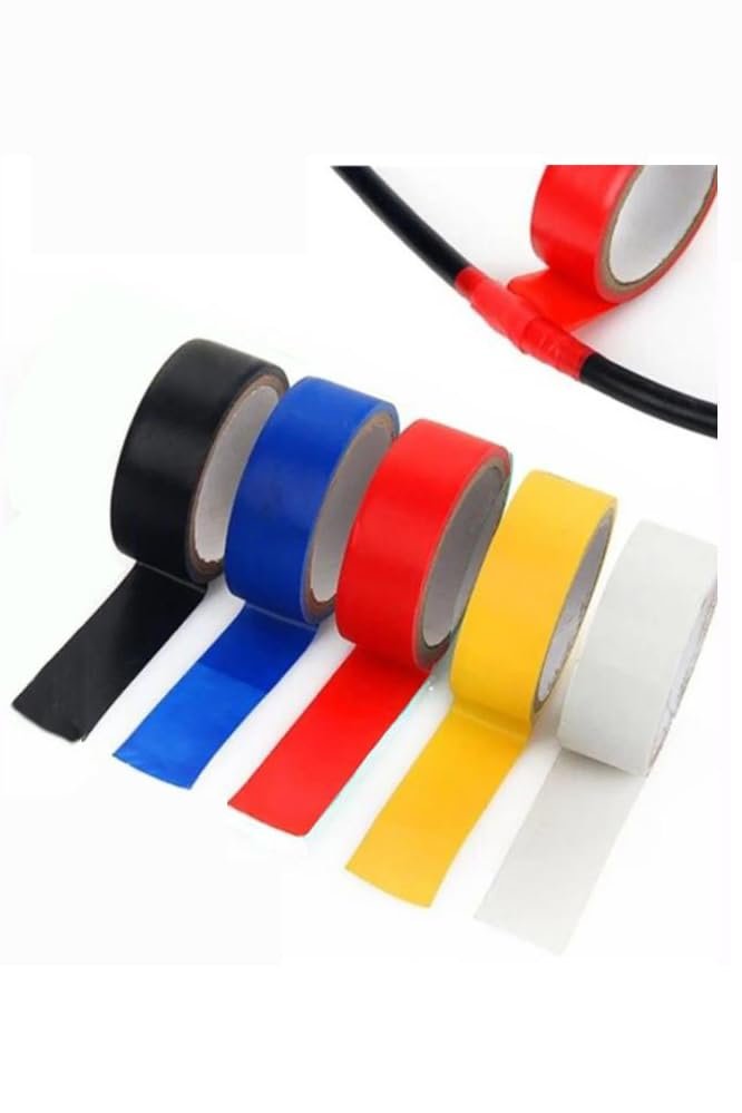 Artlantis Renkli Elektrik Bandı 5 Adet Pvc İzolo Bant Elektrikçi Bandı Su Geçirmez Isıya Dayanıklı Yalıtım Bandı