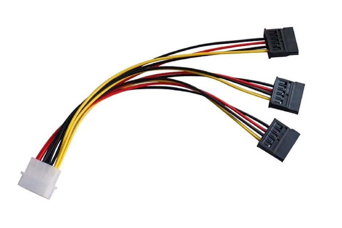 Ancheyn Üçlü 3 Port ide Molex Sata Power Hdd 4 pin Güç Kablosu 5101