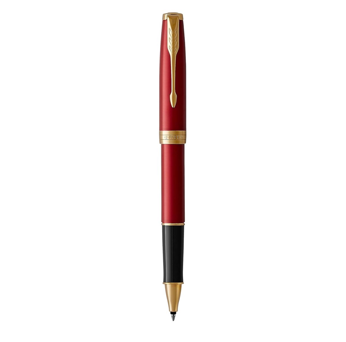 Parker Sonnet Lake Kırmızı Altın Tasarımlı Roller Kalem, İnce Uç, Siyah Mürekkep