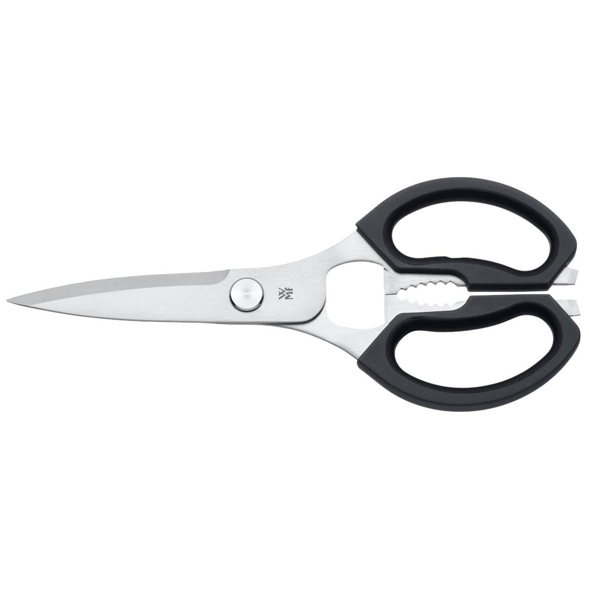 WMF 23 cm Mutfak Makası, Cromargan® Yüksek Kaliteli Paslanmaz Çelik, Plastik Sap, Şişe Açacaklı ve Konserve Kapağı Kaldırıcılı Çok Amaçlı Makas