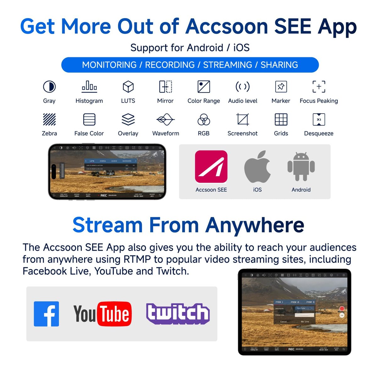 Accsoon CineView Nano BİR küçük, daha hafif kablosuz CineView sistemi. HD 1080p60 HDMI sinyali HDMI bağlantısı üzerinden sinyali kablosuz olarak aktarır