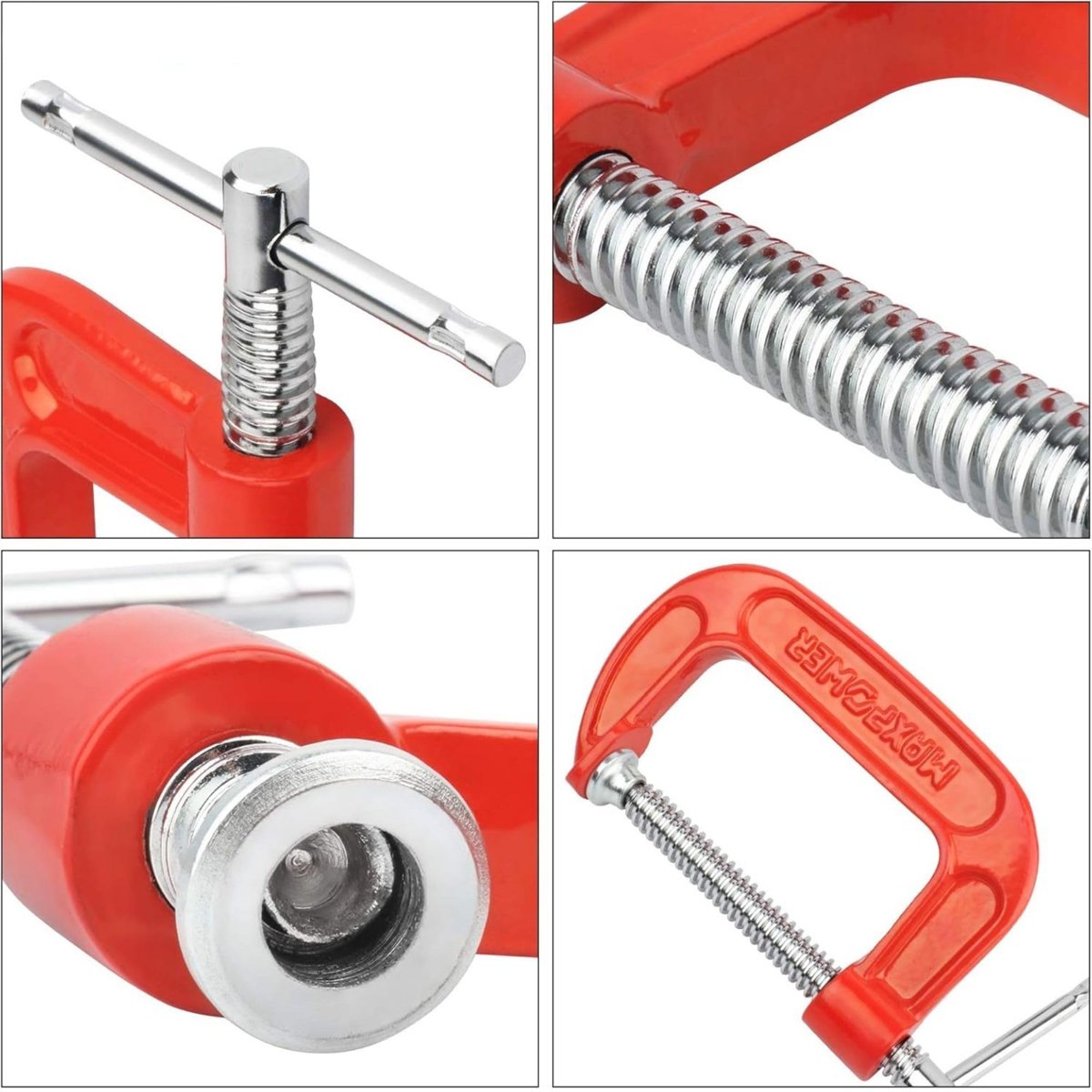 AEE® 3’lü Mini C Tipi İşkence Mengenesi Seti – 25 mm, 50 mm, 75 mm | Karbon Çelik Gövde, Döküm Metal Sıkıştırma Aparatı | Ahşap, Metal, Hobi ve Atölye Kullanımı İçin