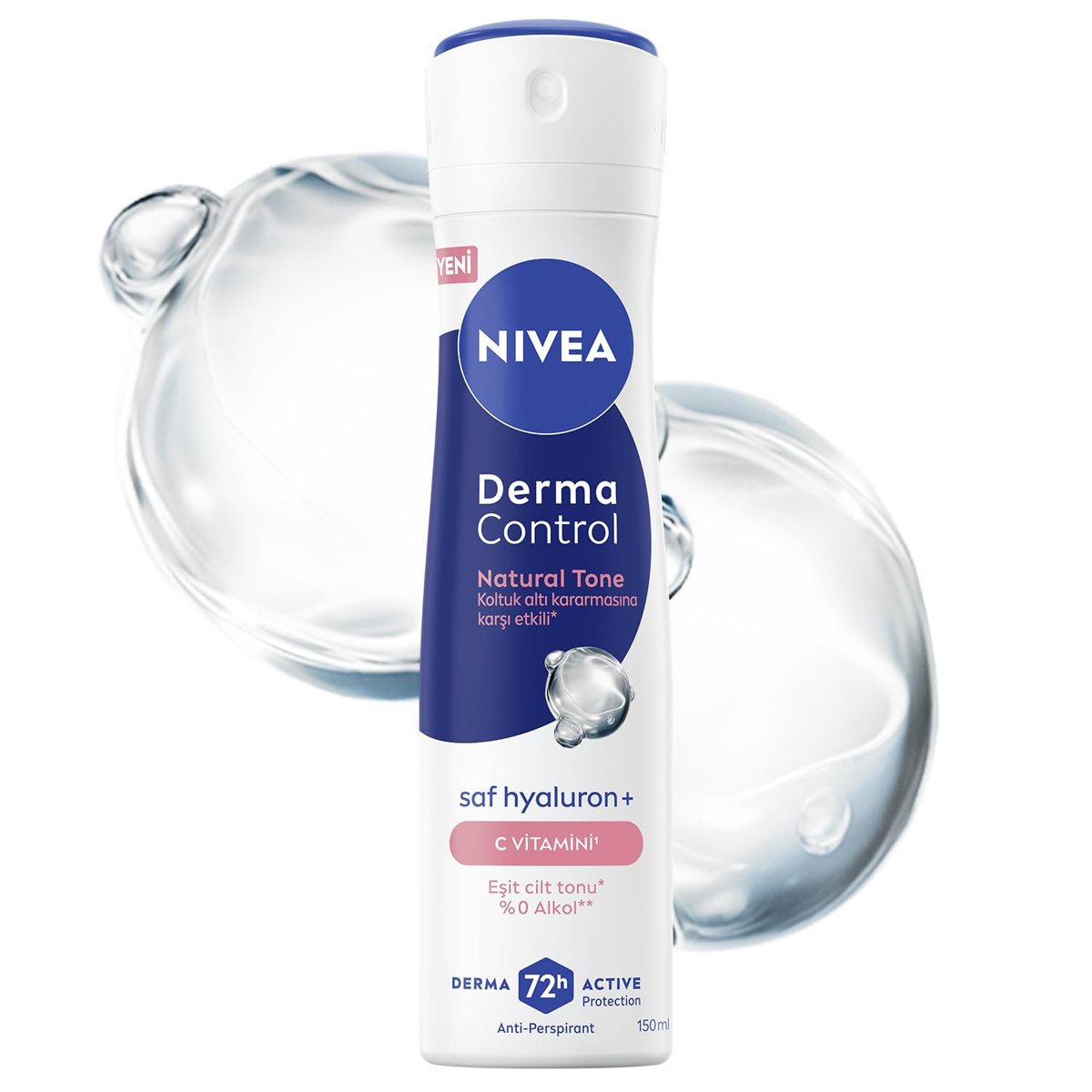 NIVEA Kadın Sprey Deodorant Derma Control Natural Tone 150 ml, Koltuk Altı Kararmasına Karşı Etkili,