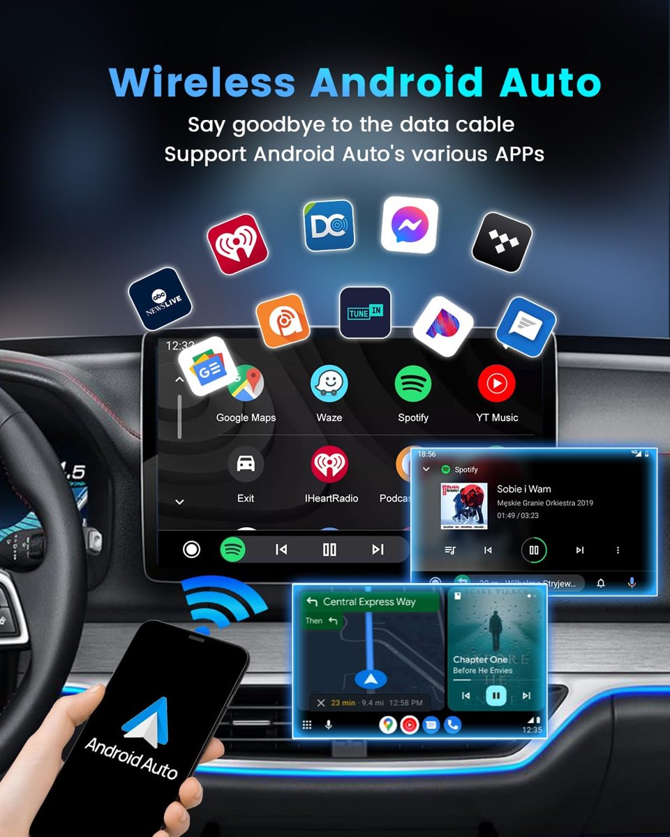 Carlinkit Mini SE Pro Kablosuz CarPlay Adaptörü/Kablosuz Android oto Adaptörü, Yüksek Dereceli Dayanıklılık, USB-C/A Evrensel Araç Adaptörü iOS/Android için