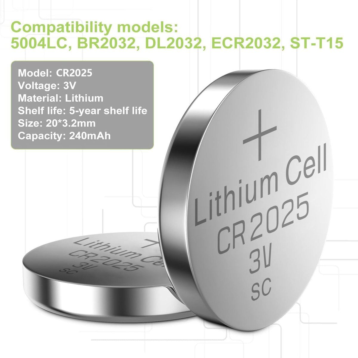 I-Gen CR2025 Pil 5'li Paket Lityum Düğme Pil 3V 2025
