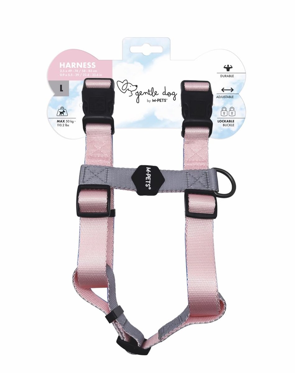 M-Pets Gentle Dog Göğüs Tasması Pink L