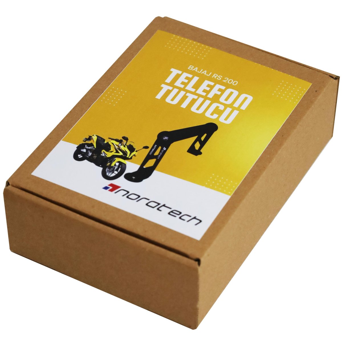 Noratech Moto Telefon Tutucu Standı ve GPS Navigasyon Braketi, BAJAJ RS 200 için Uyumlu, Siyah Metal, Vida Montajı, Evrensel Telefon Uyumluluğu