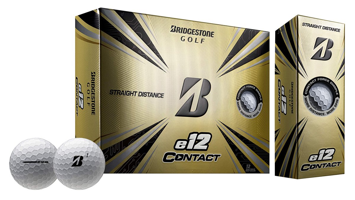 Bridgestone Golf Üniseks – Yetişkin 2021 e12 Contact White, Beyaz/Zengin Bahçe, One Dozen