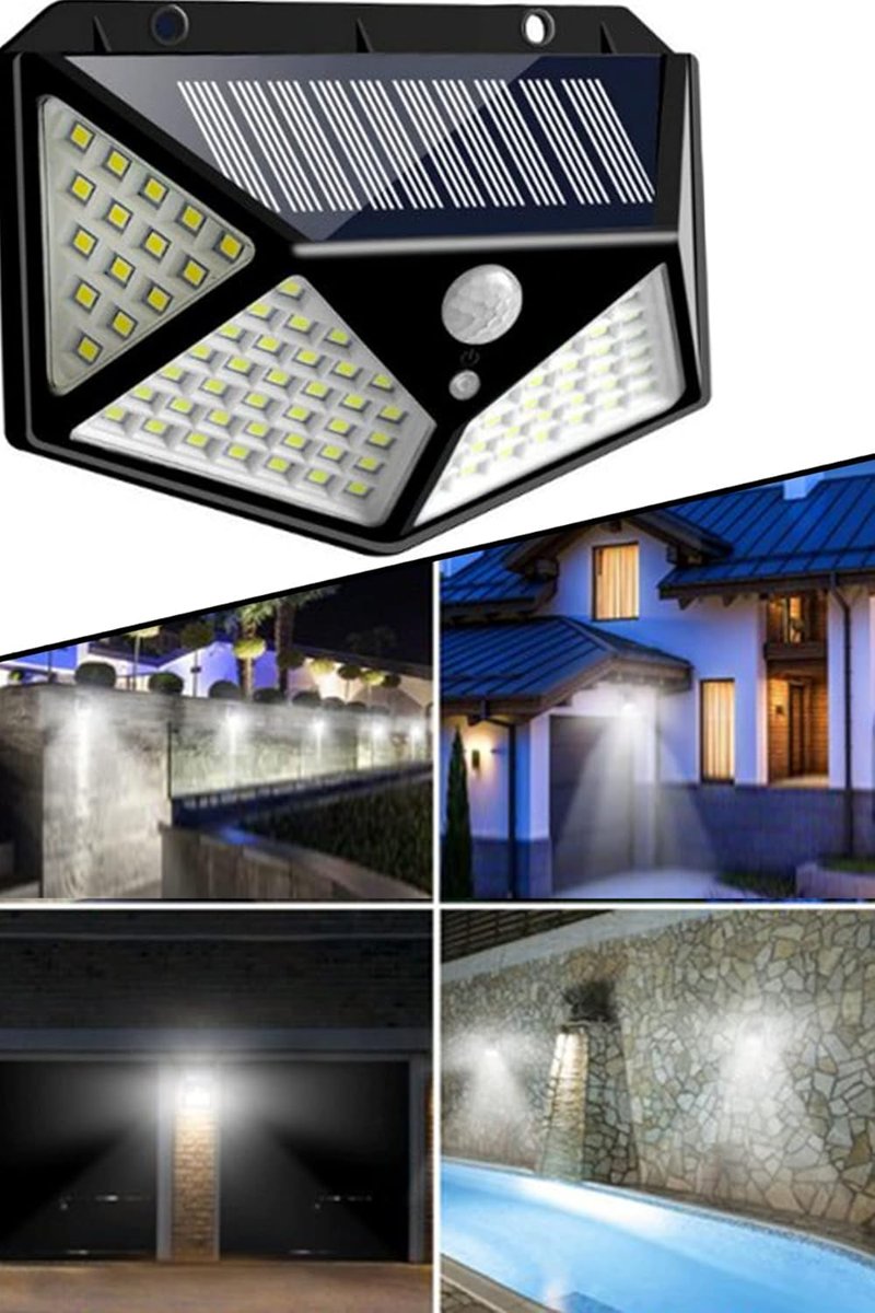 Su Geçirmez Güneş Enerjili Suya Dayanıklı 100 LED Duvar Lambası 1410