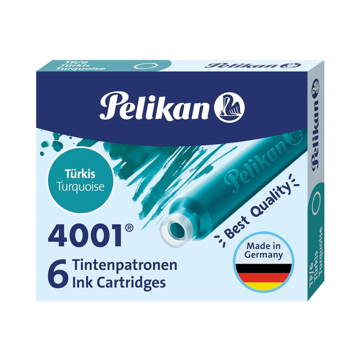 Pelikan Kartuş Serisi Tp6x Dolmakalem Kartuşu, Turkuaz
