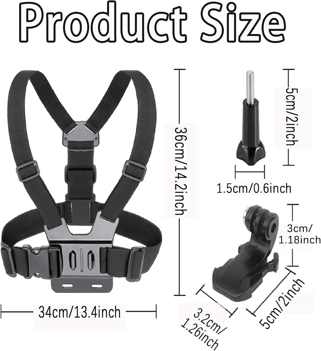 Coverzone 5 Parça Göğüs Bandı Aksiyon Kamera ve Telefon Tutucu – 360° Döner, Ayarlanabilir Harness, Spor ve Outdoor Kayıt İçin Chest Mount Holder | ZR1130