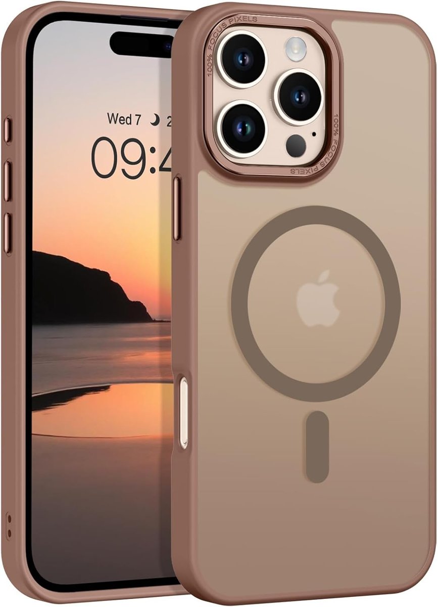 MADNOVA iPhone 16 Pro İçin Telefon Kılıfı Magsafe ile Uyumlu Kamera Korumalı Mat Şeffaf Görünümlü Telefon Kılıfı (çöl)