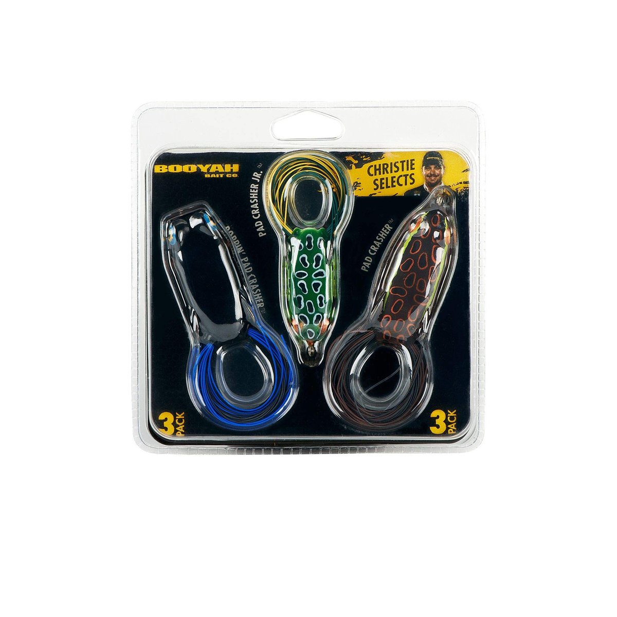 BOOYAH Pad Crasher 3'lü Paket Topwater Bass Balıkçılık İçi Boş Vücut Kurbağa Yemi Otsuz Kancalı Chri