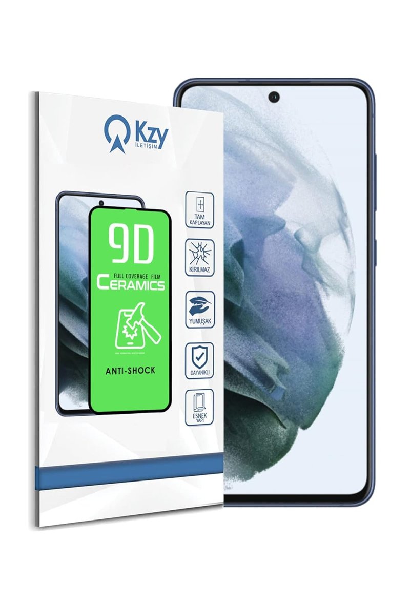 KZY İletişim Samsung Galaxy S21 FE ile uyumlu Tam Kaplayan Seramik Nano Esnek Ekran Koruyucu Cam