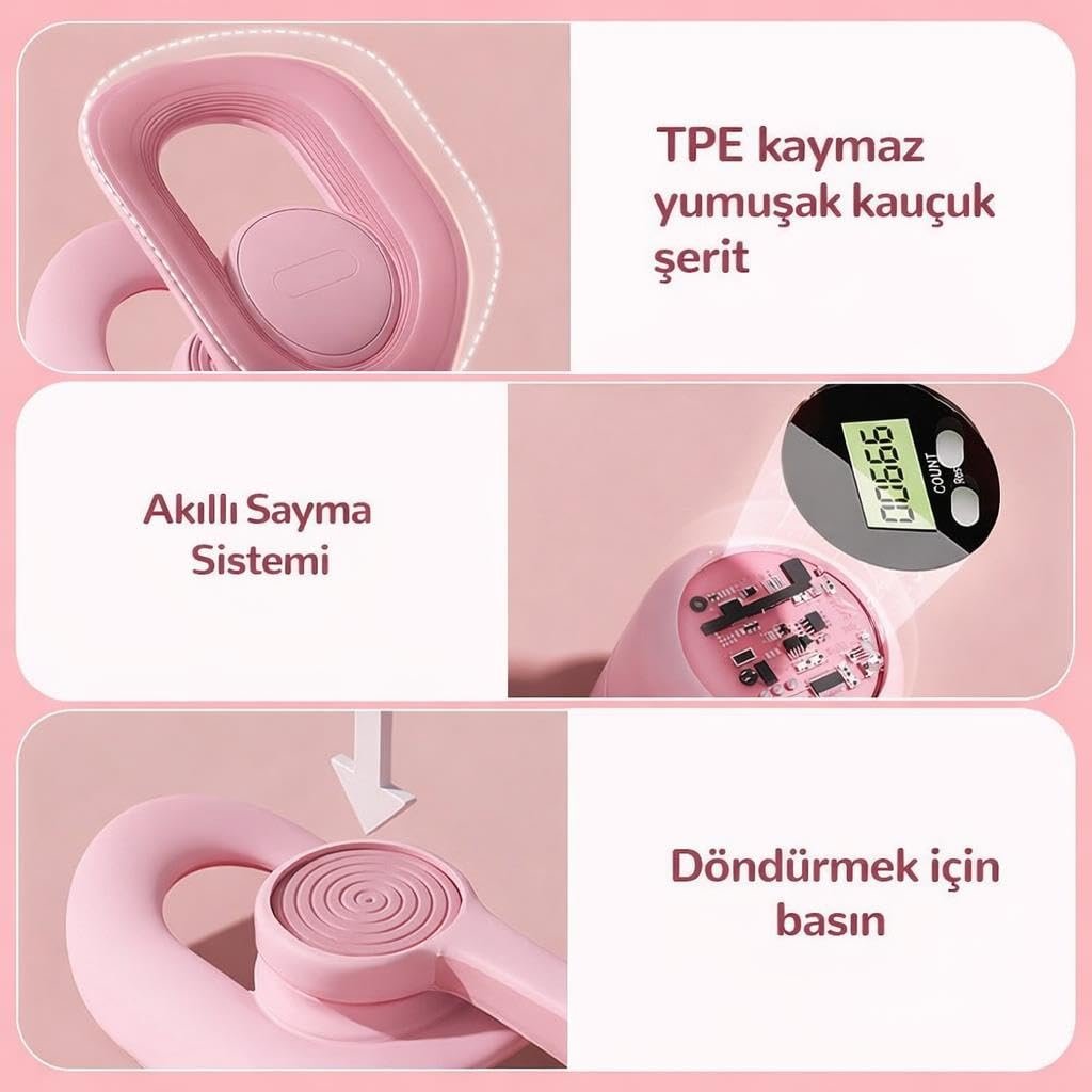 Valkyrie Dijital Ekranlı Pelvik Taban Egzersiz Aleti – Doğum Sonrası, Yoga ve Kas Egzersizi İçin Pembe
