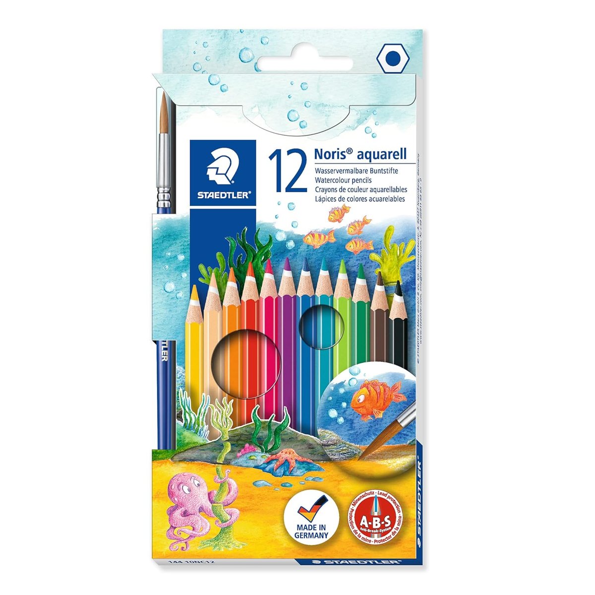 Staedtler 144 10Nc12 Noris Clup Aquarell 12'li Kuruboya Fırça Hediyeli