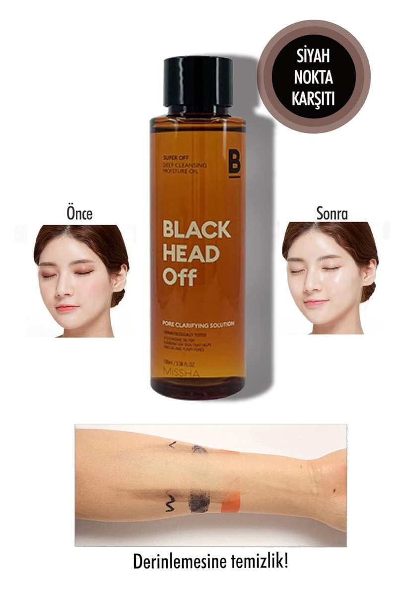 MISSHA Siyah Nokta Karşıtı Makyaj Temizleme Yağı 100ml Super Off Cleansing Oil (Blackhead Off)