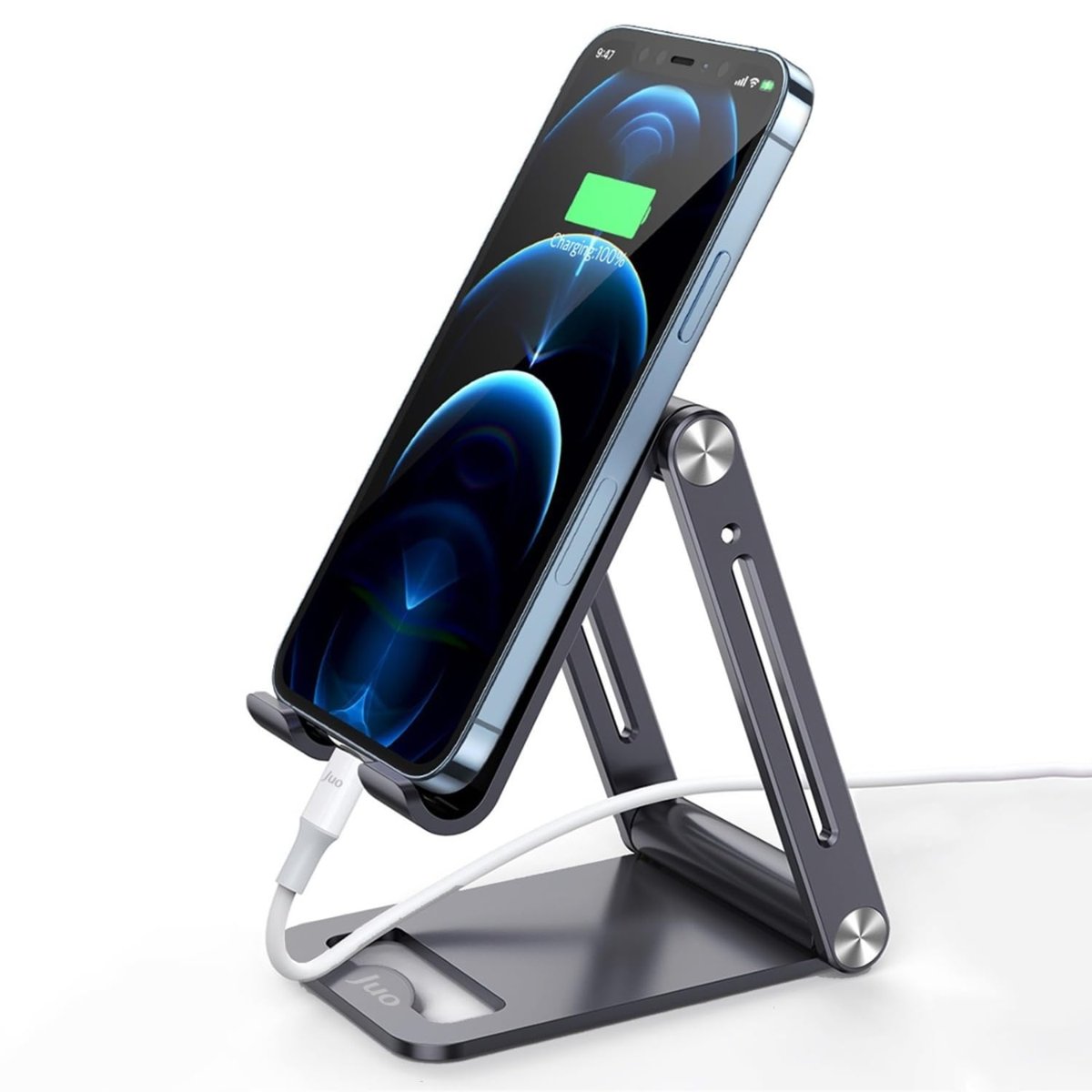 Juo Alüminyum Katlanabilir Metal Masaüstü Telefon Tutucu Standı Uzay Grisi