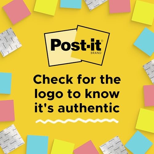 Post-it Mini Notlar, 1 3/8 "x 1 7/8", 18 Pedi, Amerika'nın 1 Numaralı Favori Yapışkan Notları, Poptimistic Koleksiyonu, Parlak Renkler (Mavi, Turuncu, Pembe, Yeşil), Temiz Çıkarma, Geri
