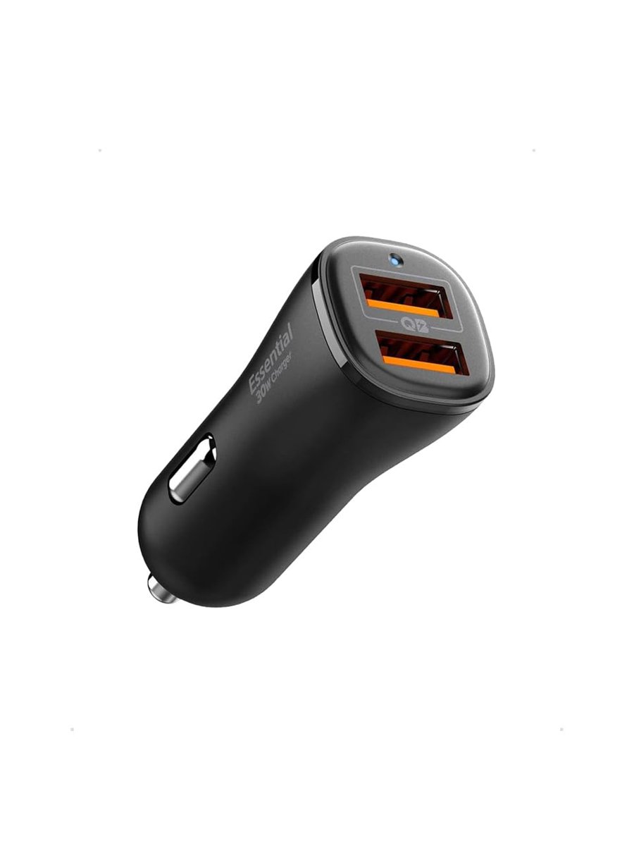 Spigen 30W USB-A 2 Port Araç içi Hızlı Şarj Aleti 18W + 12W Akım Korumalı Güç Adaptörü Çakmaklık iPh