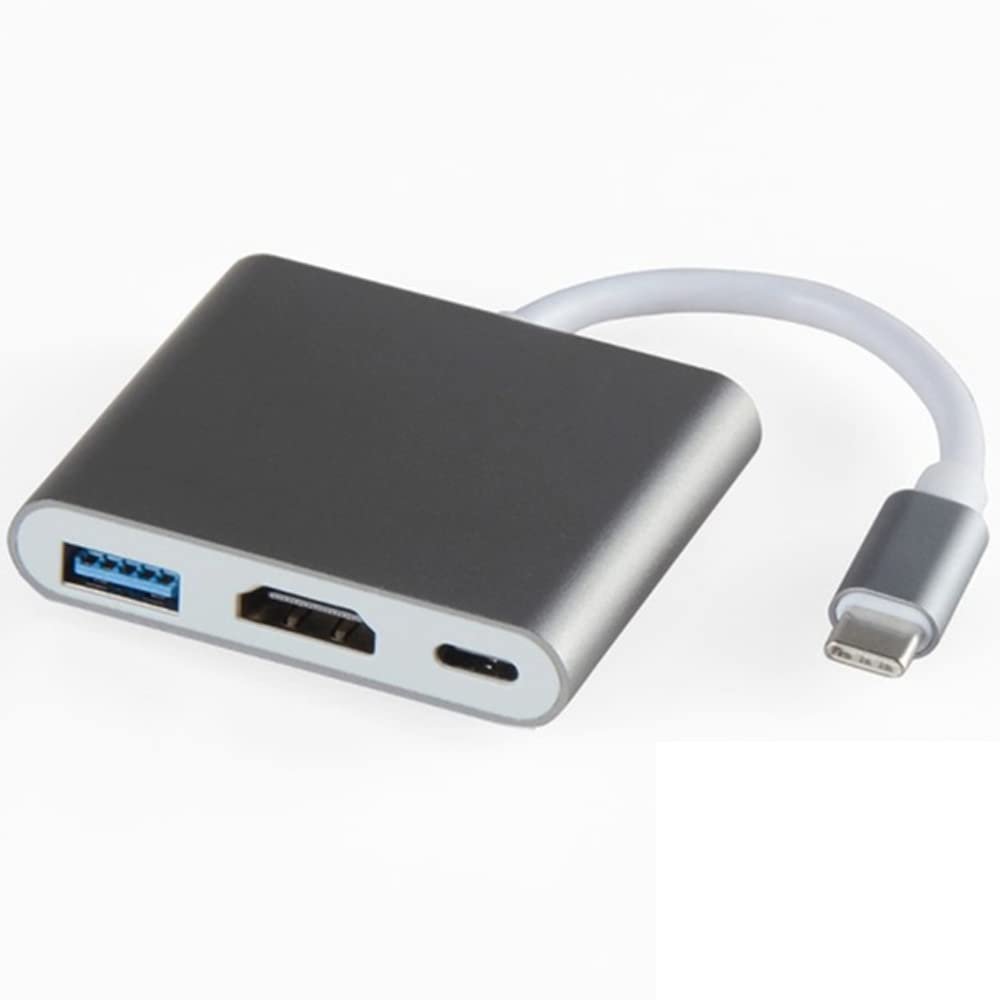 Coverzone Type-c 3in1 Hdmi 4K Usb 3.0 Görüntü Veri Aktarımı Sağlar Usb Adaptör Notebook ve Macbook ile Uyumlu TC-23