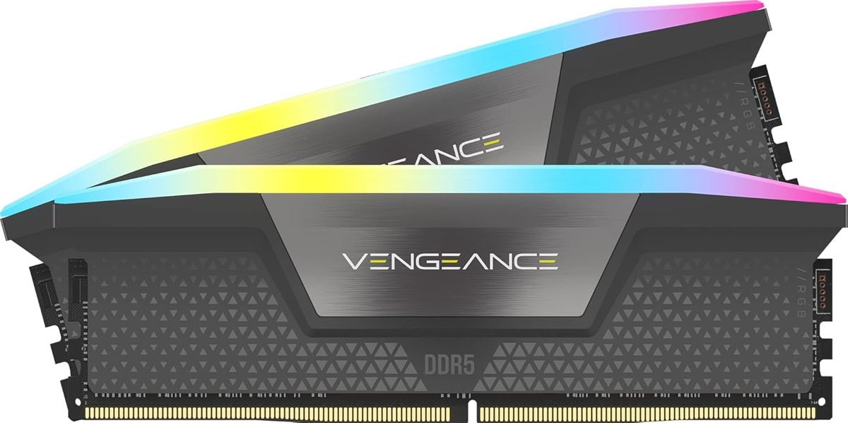 CORSAIR Vengeance RGB DDR5 32GB (2x16GB) DDR5 6000MHz CL36 AMD Expo Intel XMP iCUE Uyumlu Bilgisayar Belleği - Gri (CMH32GX5M2E6000Z36)
