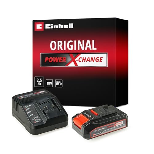 Einhell 18 V 2.5 Ah PXC Başlangıç Kiti (Akü ve Şarj Cihazı, 18 V, maks. güç 720 W, tüm PXC cihazları için, akü yönetim sistemi, 3'lü LED gösterge) - 4512097