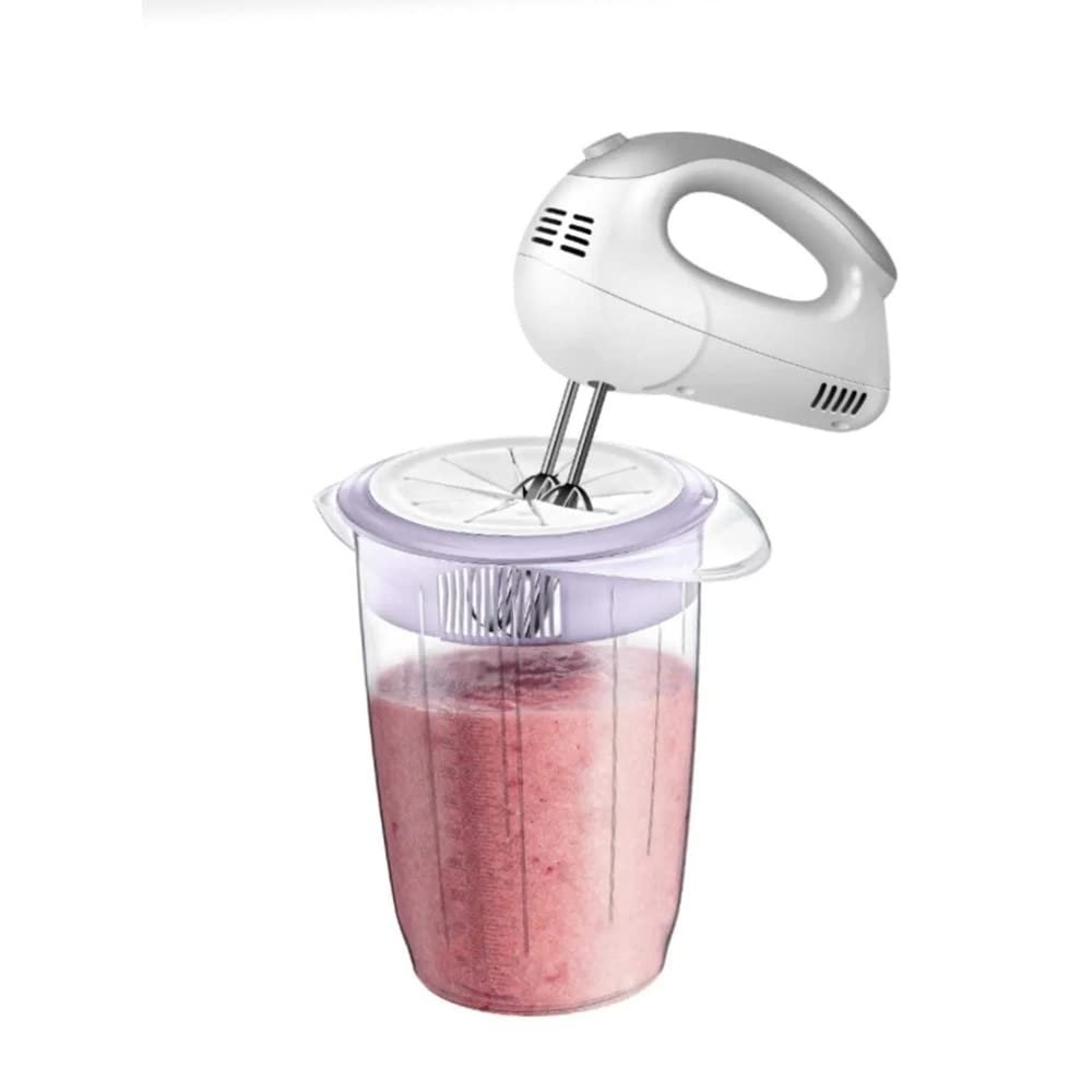 Deconox Kapaklı Mikser Blender Kabı 1 Litre Sıçratmayan Çırpma Mikser Kabı, Kapaklı Çırma Kabı [Asor
