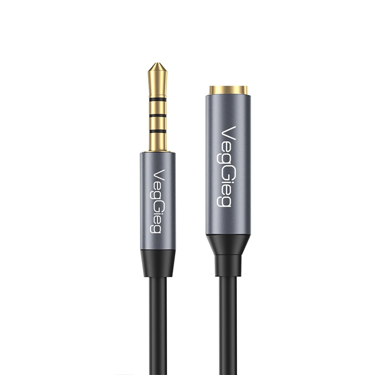 VegGieg 3.5mm TRSS Aux Kulaklık Mikrofon Ses Uzatma Kablosu 1 Metre