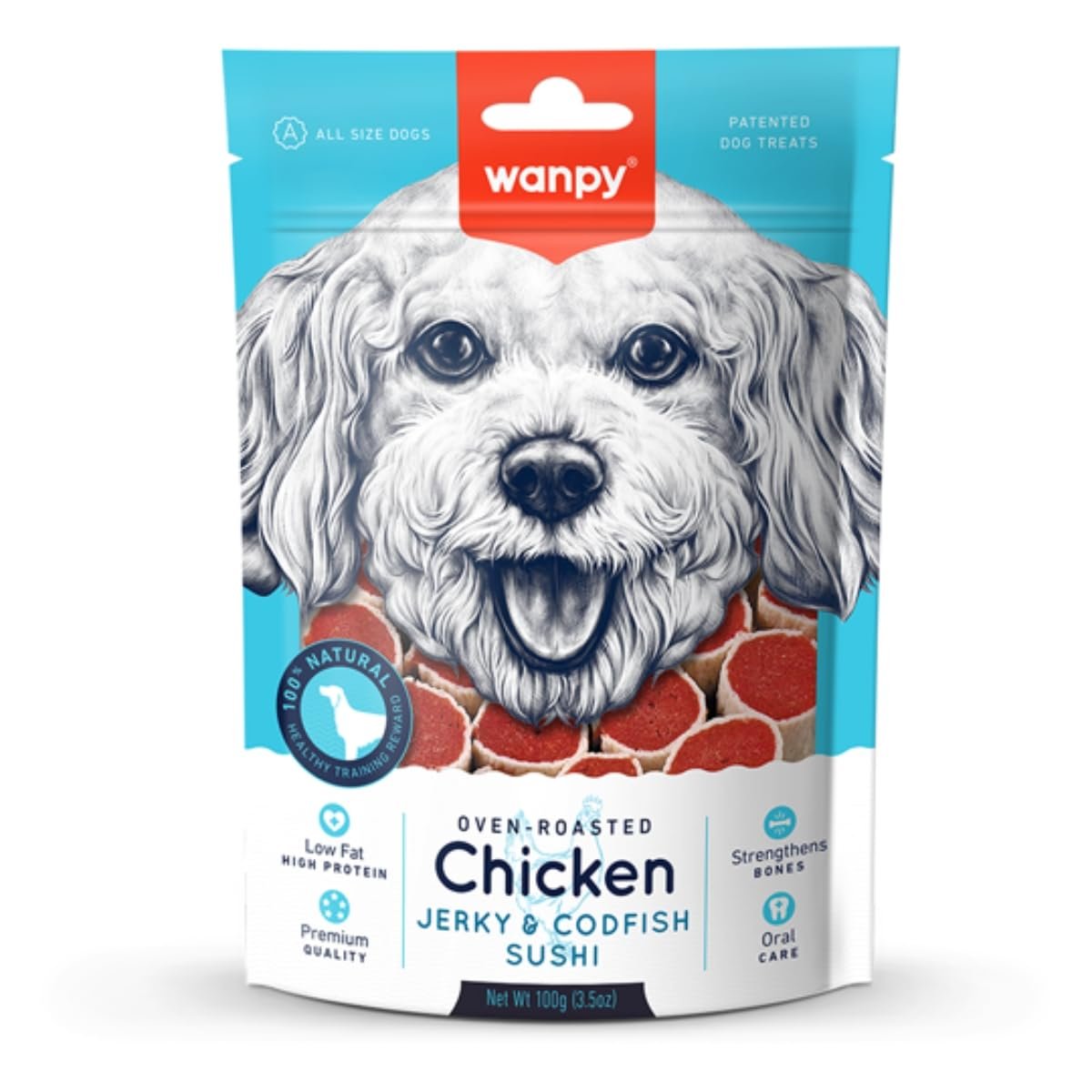 Wanpy Tavuklu&Morina Balıklı Sargılı Köpek Ödülü 100 gr